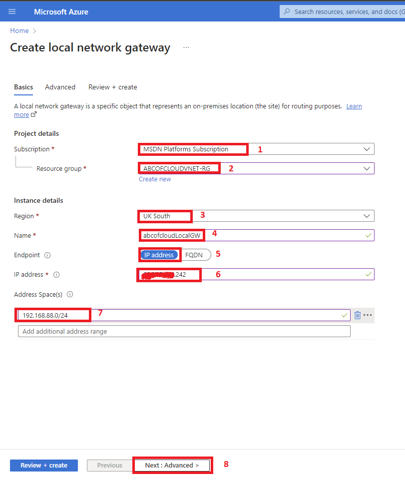 Local Network Gateway