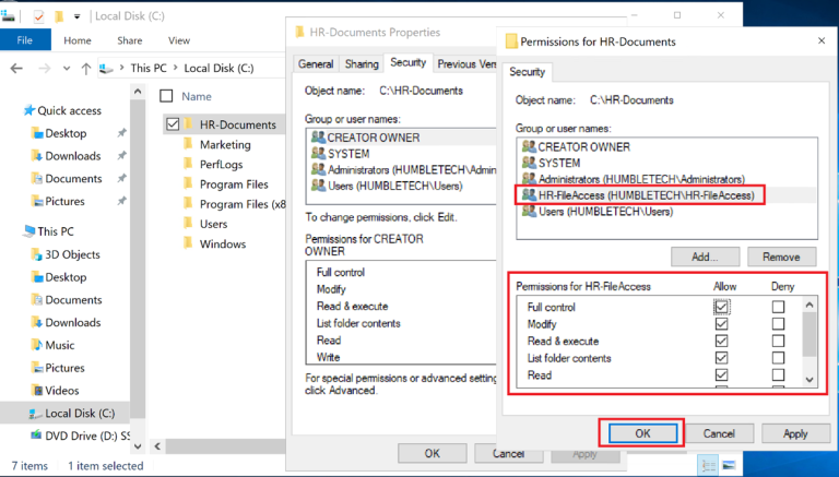 How to Configure Secure File System Management with NTFS Permissions and Mapped Drives in a Windows Server Domain (Lab Guide)