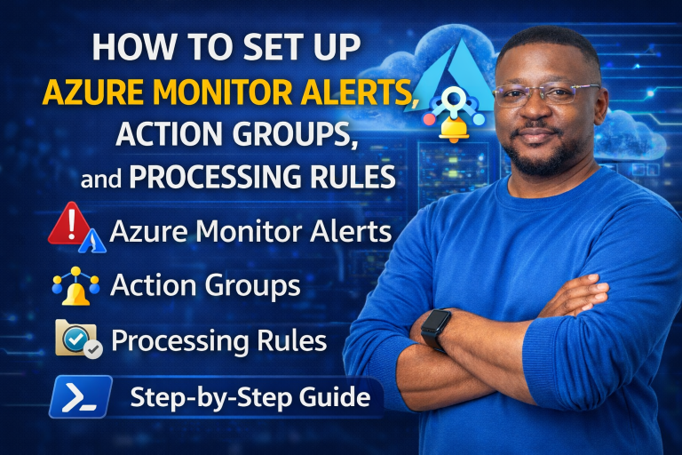How to Set Up Azure Monitor Alerts, Action Groups, and Processing Rules (Step‑by‑Step Guide)